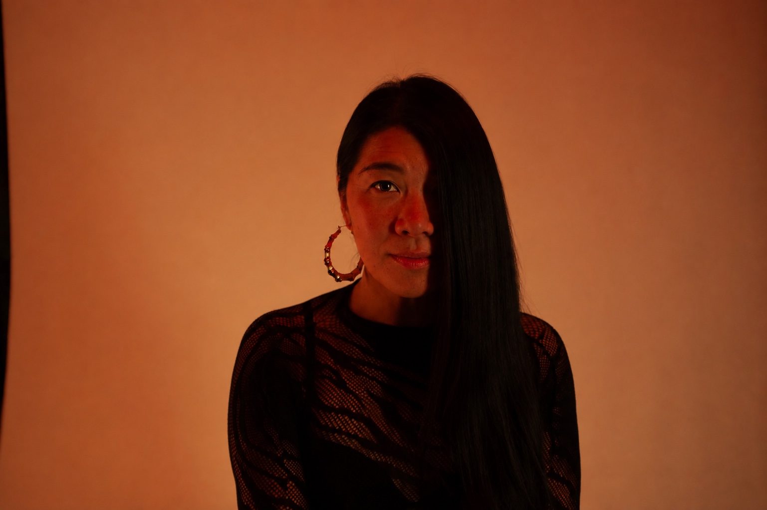 Portrait of jeanie in warm amber light